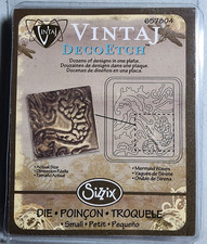 Sizzix Vintaj Deco Etch Sizzlit Metal Die Mermaid Waves 657804 NEW Rare