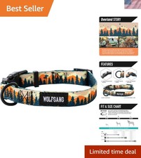 Stylish Wolfgang Adjustable Dog Collar with Quick Release Buckle - Medium Size