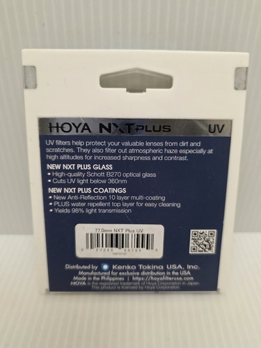 Hoya NXT Plus 77mm UV Filter - Schott B270 Glass Slim Frame - NEW Sealed - Picture 4 of 4