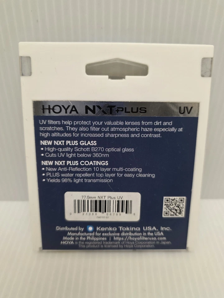 Hoya NXT Plus 77mm UV Filter - Schott B270 Glass Slim Frame - NEW Sealed - Image 4 of 4