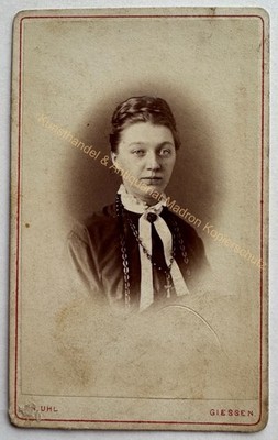 orig. CDV photo photograph woman lady picture old fashion around 1870 Uhl Giessen