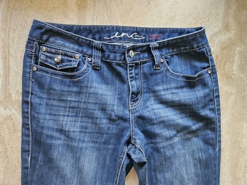 INC DENIM Damenjeans dunkle Waschung Boot Leg normale Passform Größe 12 - Bild 3 von 23