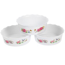 3Pcs Durable Plastic Flowerpot Hydroponic Plant Container White for Garden