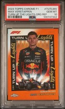 2023 TOPPS CHROME FORMULA 1 TURN UP THE LIGHTS MAX VERSTAPPEN #/25 PSA 10