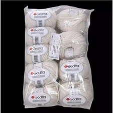 Gedifra Live Superwash New Wool Yarn Cream 9 Balls 1725 Italy 50g each NEW NWT