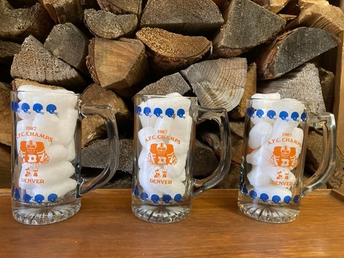 vintage Denver Broncos NFL 1987 Champs AFC Champions Super Bowl XXII glasses 87 - Picture 7 of 24