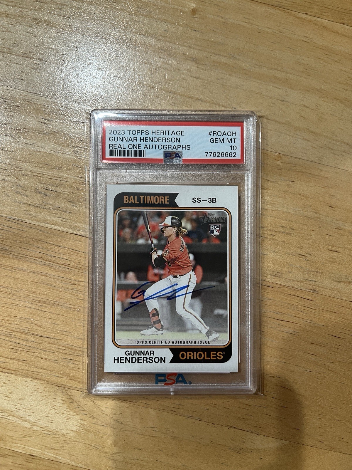 2023 Topps Heritage Real One Auto Rookie Gunnar Henderson PSA 10 /10
