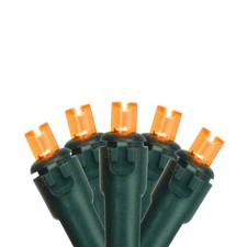 Northlight 50ct Orange LED Wide Angle Outdoor Christmas Lights -Green Wire
