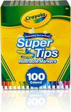 Crayola Super Tips Marker Set for Kids 100ct, Broad Tip Fine Point Washable