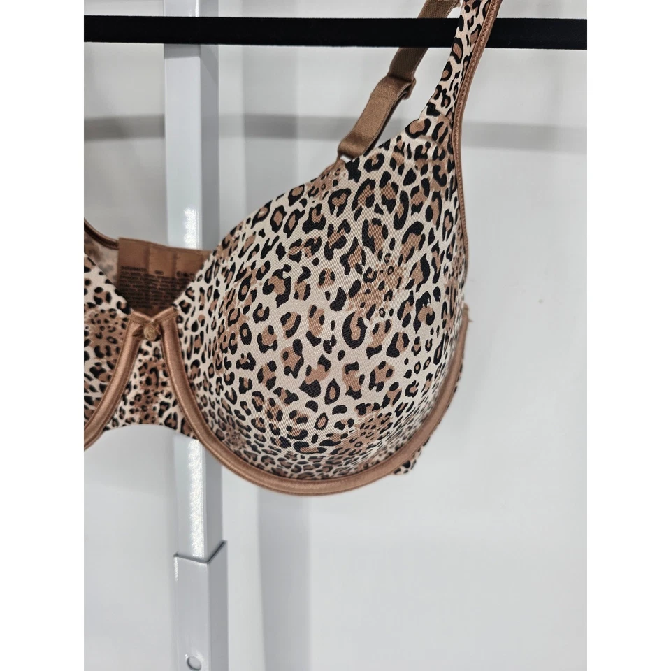 Vintage 1990s Bali Womens Sz 38D Classic Lightly Lined T Shirt Bra Leopard Print - Image 2 of 4
