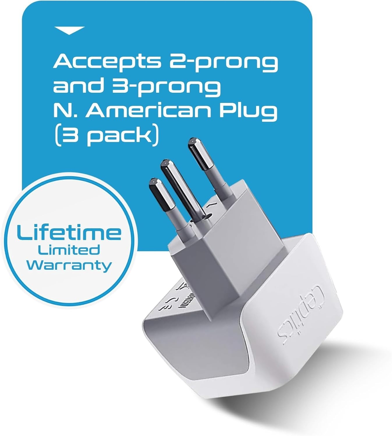 Travel Smart with 3-Pack Ultra Compact Type N Brazil Adapters - Grounded Safety