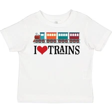 Inktastic I Love Trains Toddler T-Shirt Choo Childs Clothing Apparel Railfan Set