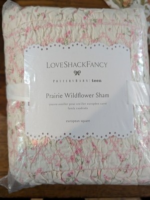 POTTERY BARN TEEN LoveShackFancy Prairie Wildflower Euro Sham-Pink-NWT