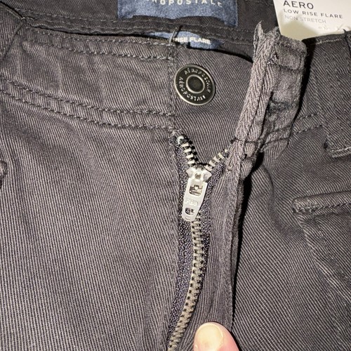 Aeropostale Size 2 Junior Low Rise Flare Pants Black Wide Leg Career Women's NEW - Picture 11 of 21