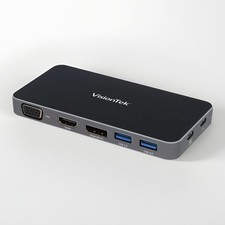 Visiontek VT200 USB-C Portable Dock Station Dual Display 100W Power Passthrough