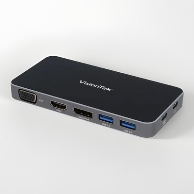 Visiontek VT200 USB-C Portable Dock Station Dual Display 100W Power Passthrough