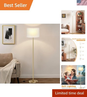 Stylish 60-Inch Slim Floor Lamp with Touch Control & Beige Shade for Living Room
