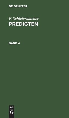 F Schleiermacher Predigten (Hardback)