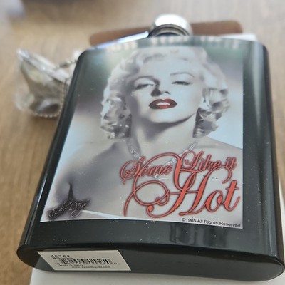 Spoontiques Black Silver Hip Flask 8oz Stainless Steel Retro Days Leak Proof