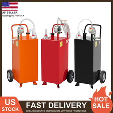 2030354045 Gallon Portable Fuel Tank Gas Caddy W Manual Pump Hose Wheels