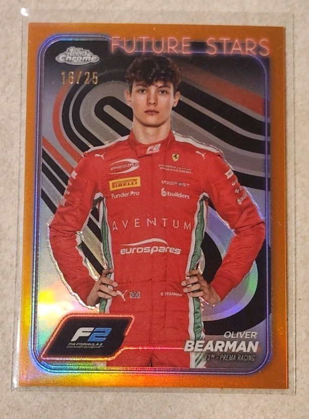 2024 Topps Chrome Formula 1 F1 Oliver Bearman Orange Portrait #16/25 #21