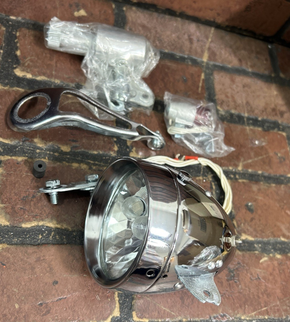 Vintage Generator Head Light Set Bicycle 70's RARE NOS