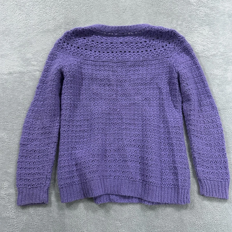 Suéter tejido Lauren Ralph Lauren para mujer XL púrpura lana de alpaca boho Foto 3 de 4