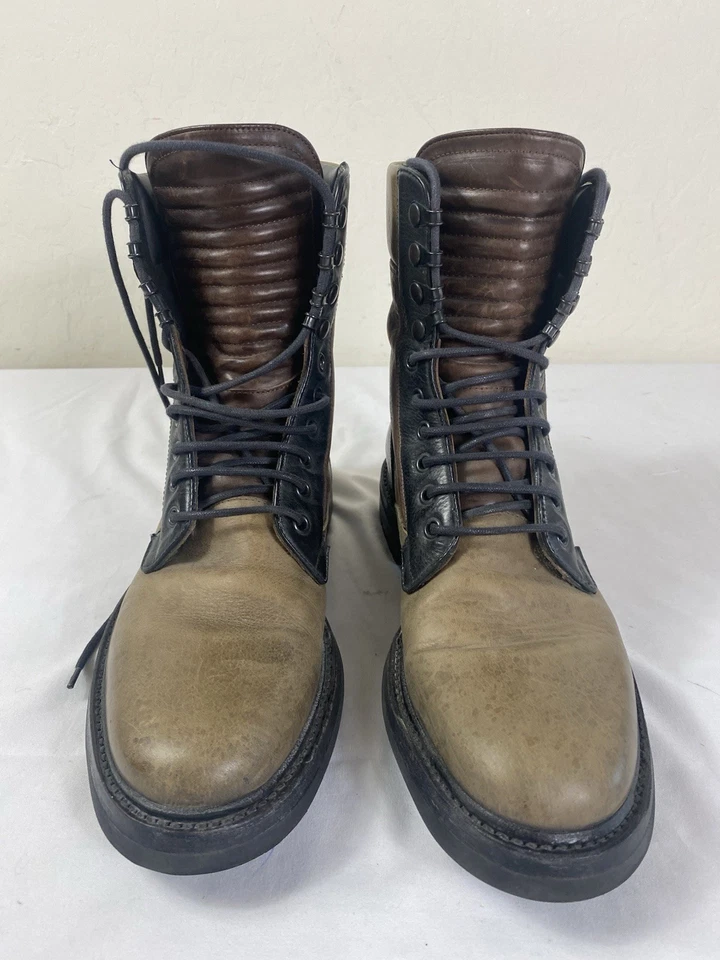 Botas Rag & Bone Spencer Commando 9 Hombre Cuero Combate Color Block Gr Marrón B Foto 3 de 4