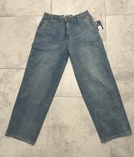 Universal Thread Womens Relaxed Wide Leg Straight Jeans Blue Denim 4/27waist New