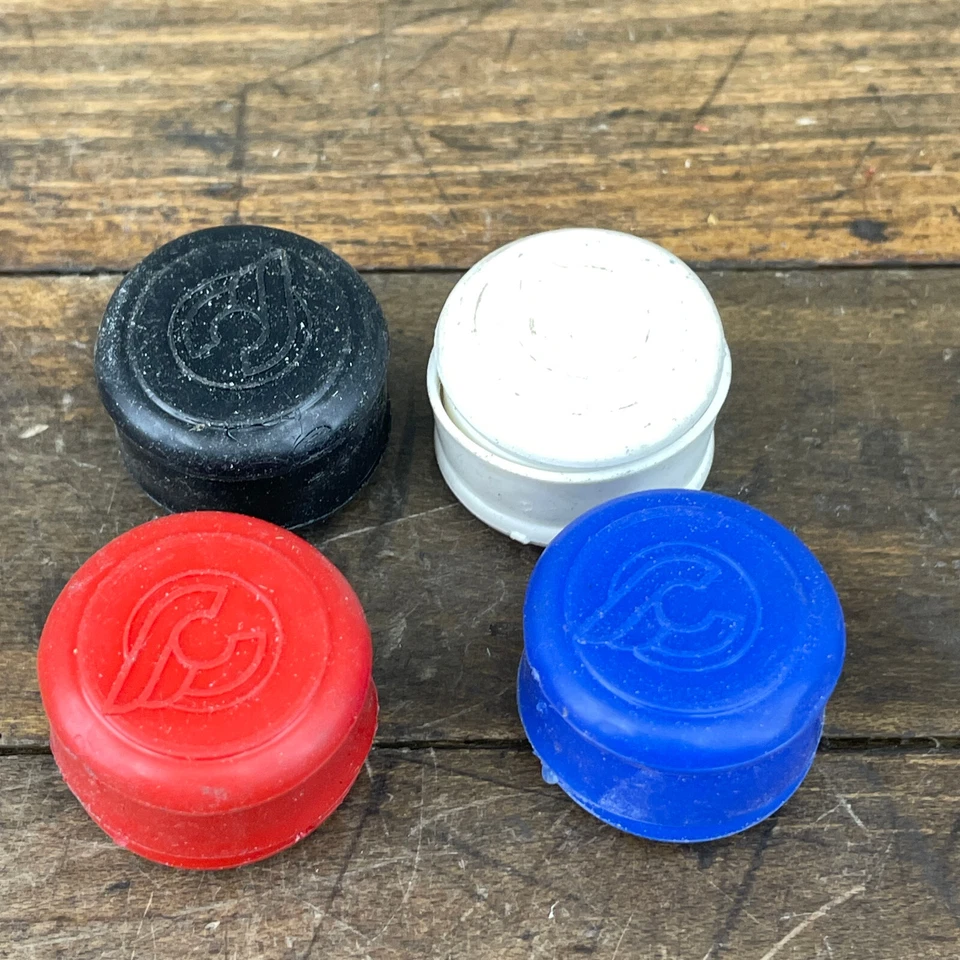 Vintage Cinelli Logo Bar End Plugs Lot Red White Blue 8 Road Handlebar Caps E - Image 3 of 4