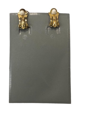 ORECCHINI CLIP GOCCE METALLO ORO E LACCA BIGIOTTERIA VINTAGE ANNI 70-90 CM 6,5 - Picture 3 of 3