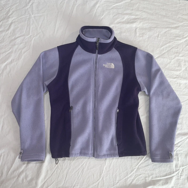 north-face colorblock full zip fleece jacket