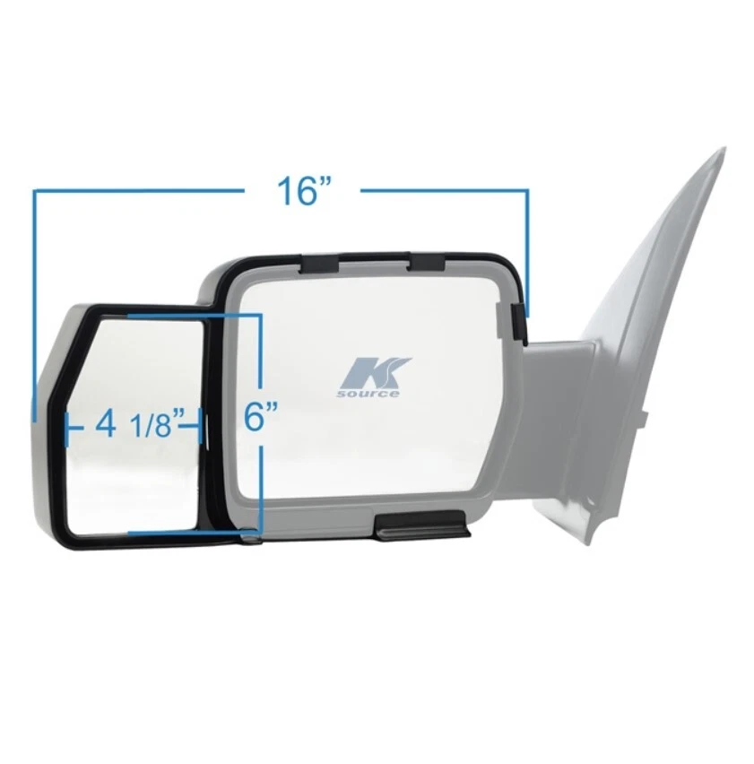 K-Source 81810 Snap On Towing Mirror Manual Black for 2009-2014 Ford F-150 2pk Foto 2 de 4
