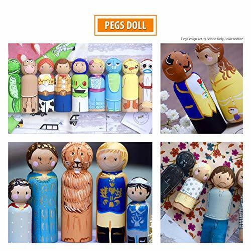 Bambole peg in legno persone incompiute - confezione da 40 taglie assortite - legno naturale - Foto 4 di 4