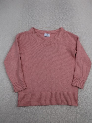 Old Navy Damen Pullover Gr. Small Tunika Länge Strick V-Ausschnitt rosa Pulli