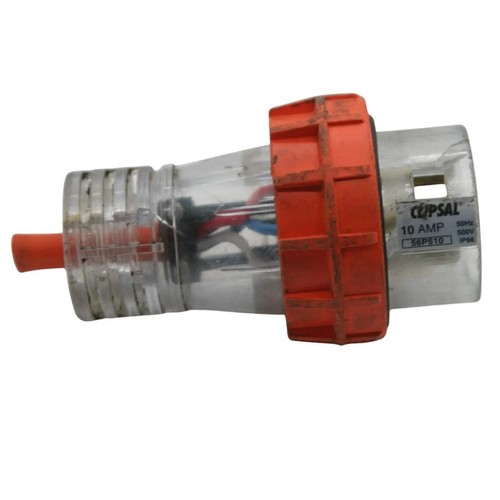 Enchufe de cable de extensión resistente a la intemperie Clipsal recto 10A 5 pines naranja 56P510 - Imagen 3 de 6