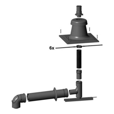 Wolf Anschluss-Set DN60/100 - C93x DN60 flexibel im Schacht, Abdeckung PP