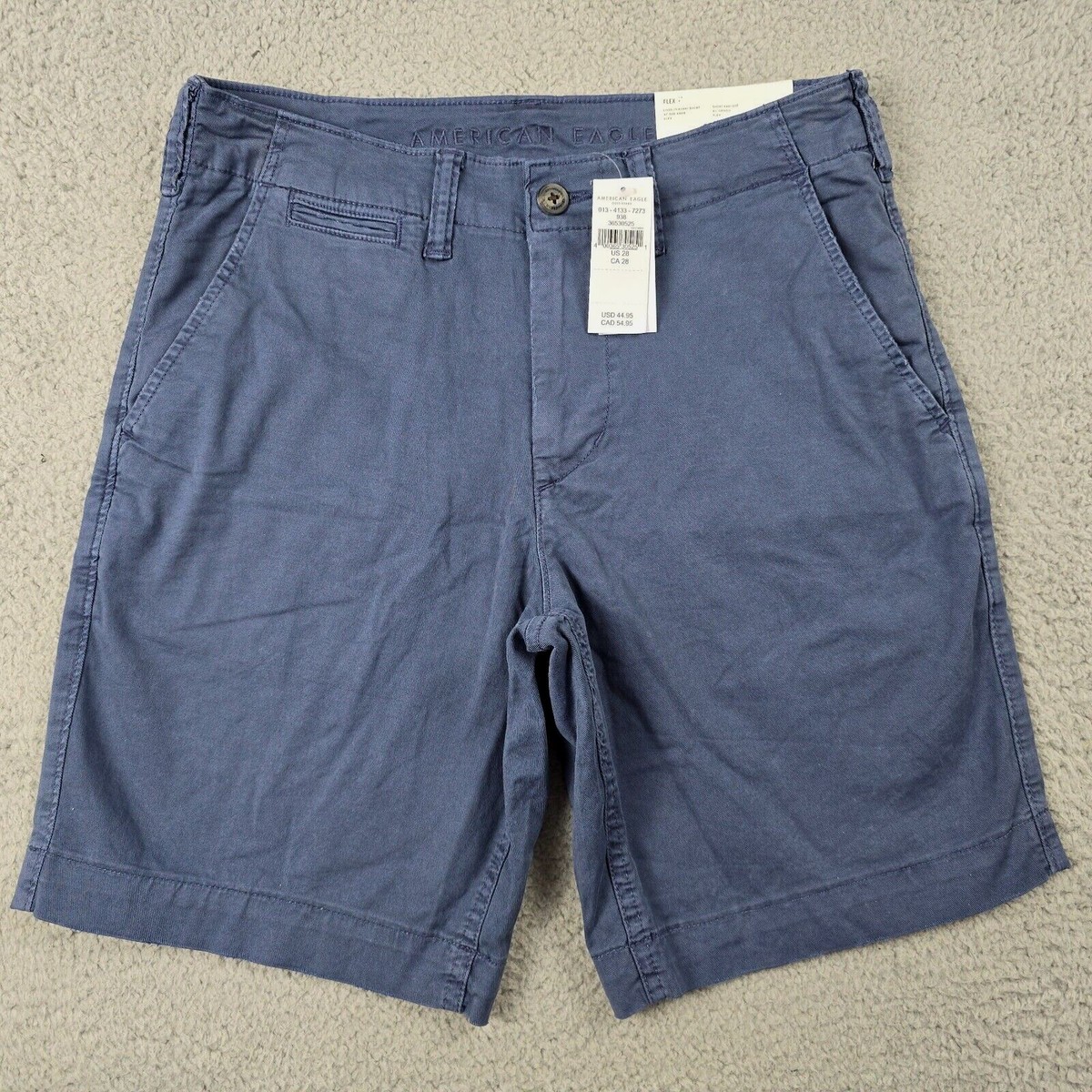 AMERICAN EAGLE SHORTS MENS 28W BLUE 9in Outdoors Khaki POCKETS NWT