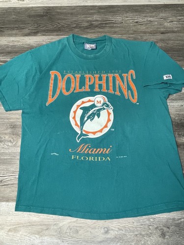 Vintage lata 90-te 1995 Lee Sport gałka muszkatołowa NFL Miami Dolphins Koszula Rozmiar XL