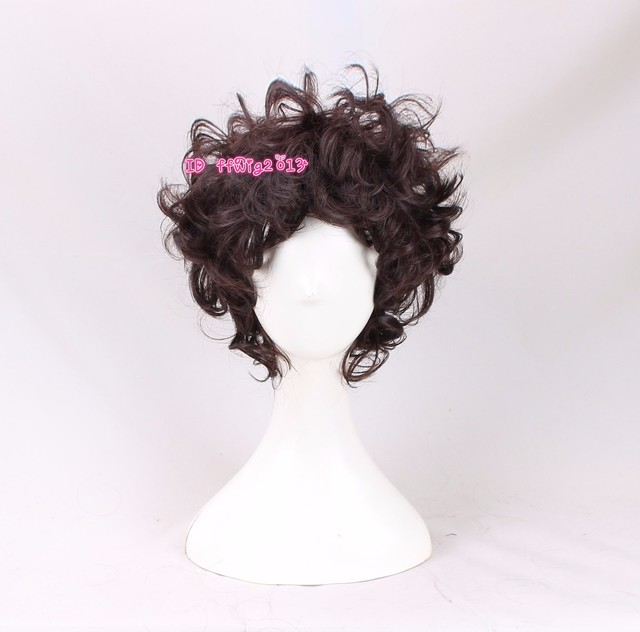 Stranger Things Eleven Cosplay wig short curly dark brown hair wig + a