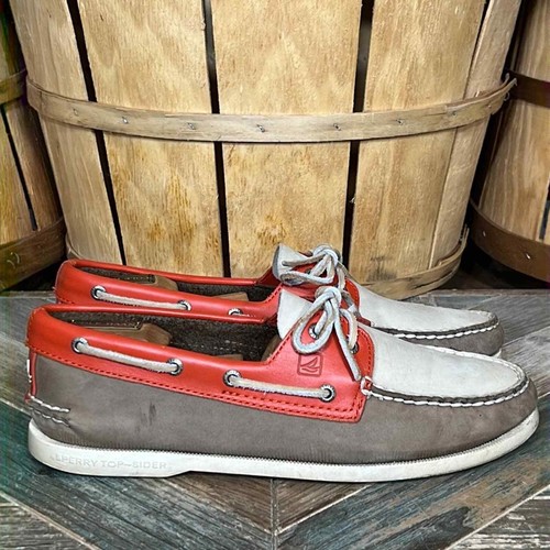 Color Leather Boat Shoes Mens Size 