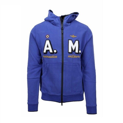 AERONAUTICA MILITARE FELPA CON CAPPUCCIO FE1637 BLU ELETTRICO FRECCE  TRICOLORI | eBay