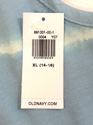 Old Navy Girls Maxi Dress XL 14-16 Blue White Tie Dye Striped Sleeveless Summer - Picture 5 of 11