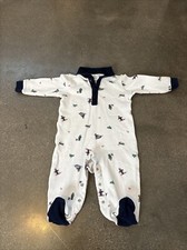 Ralph Lauren Teddy Bear snow  Winter sport baby pajamas sz 9 Months