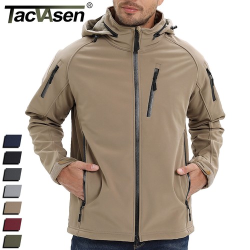 Men's Waterproof Windbreaker Outdoor Jacket Soft Shell Hiking Jacket Work Coats - Picture 1 of 55