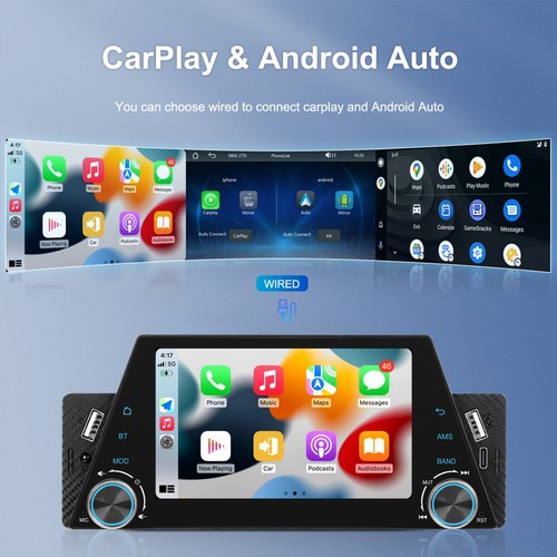 Single 1Din TouchScreen Car Stereo Radio MP5 Bluetooth For Apple/Android CarPlay - Picture 2 of 22