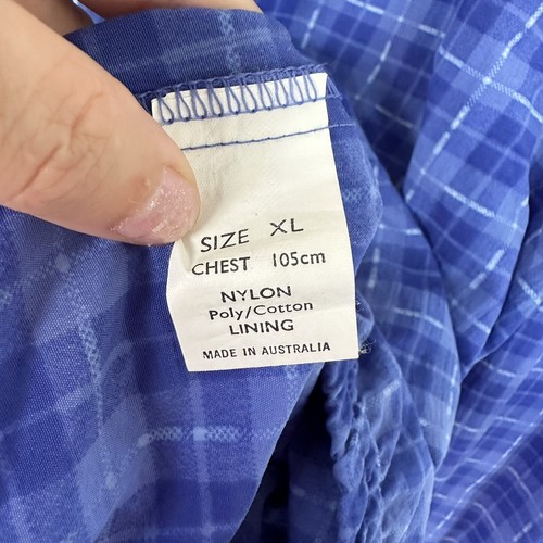 Vintage Northern Exposure Men’s Jacket Size XL Blue Check 90s Grunge Lightweight - Foto 7 di 8