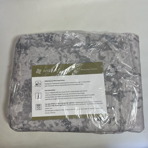 Art&Tuft Washable Area Rug 5x7 Anti-Slip Backing Abstract Grey, Stain Resistant - Picture 5 of 5
