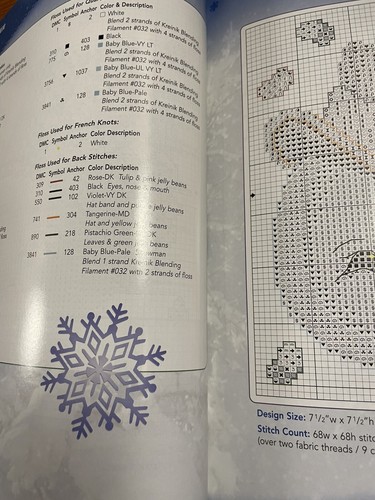 ZWEIGART PRESENTS 12 MONTHS SNOWMAN Color Cross Stitch Pattern Book J006 USED - Picture 5 of 5