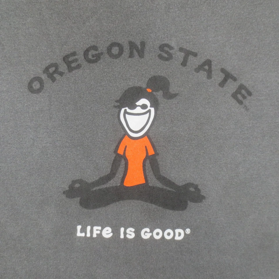 Life Is Good Blue 84 Shirt Mens XL Gray Oregon State Tee Cotton Short Sleeve - Image 2 of 4